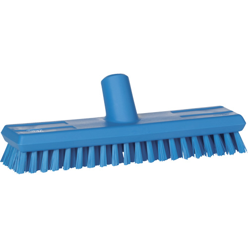 Brosse lave-pont aliment&eacute;e en eau, Crins Extra-ferme, 10-3/4", Polyester, Bleu Rideout Tool & Machine Inc.