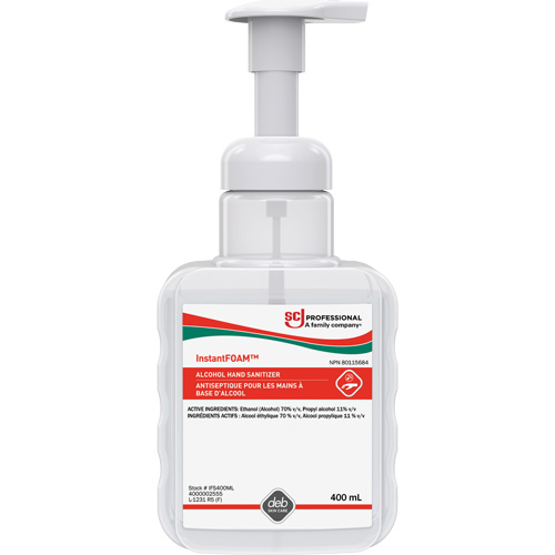 InstantFoam&reg; Hand Sanitizer, 400 ml, Pump Bottle, 70% Alcohol Rideout Tool & Machine Inc.