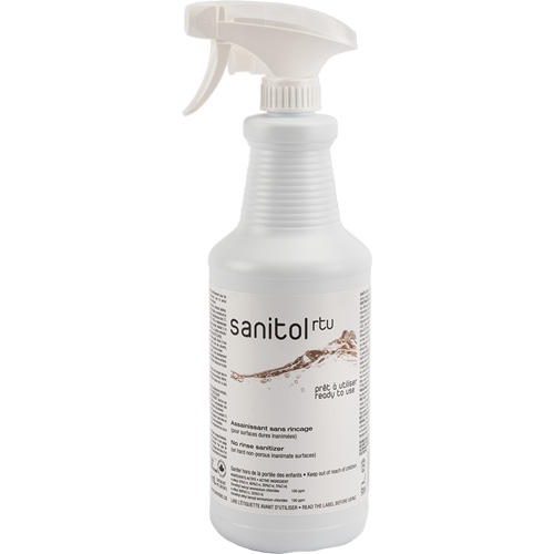 D&eacute;sinfectant et assainissant concentr&eacute; Sanitol, 950 ml, Bouteille &agrave; g&acirc;chette Rideout Tool & Machine Inc.