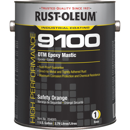 9100 System DTM Epoxy Mastic Base, Safety Orange, Gallon Rideout Tool & Machine Inc.