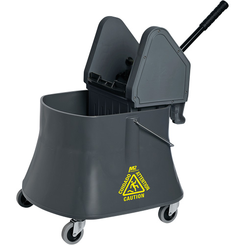 Champ Bucket & Wringer Combo, Down Press, 10 US Gal.(40 Quart), Grey Rideout Tool & Machine Inc.