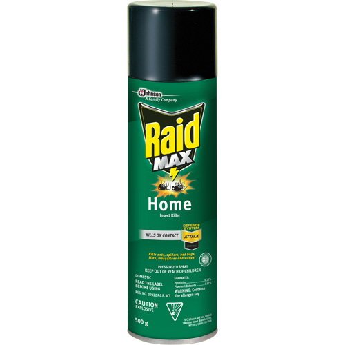 Insecticide pour insectes domestiques Raid Max, 500 g, Canette a&eacute;rosol, &agrave; base de solvant Rideout Tool & Machine Inc.