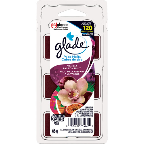 Cubes de cire parfum&eacute;e Glade, Fruit de la passion &agrave; la vanille Rideout Tool & Machine Inc.