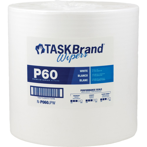 Chiffons de premi&egrave;re qualit&eacute; P60 TaskBrand, Tout usage, 13" lo x 12" la Rideout Tool & Machine Inc.