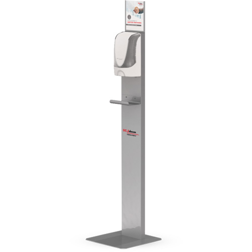 Touch-Free Hand Sanitizer Dispenser Floor Stand Rideout Tool & Machine Inc.