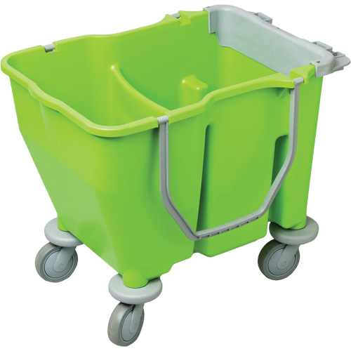 Double Mop Bucket with Wringer, 3.75 US Gal. (60 qt.) Capacity, Green Rideout Tool & Machine Inc.