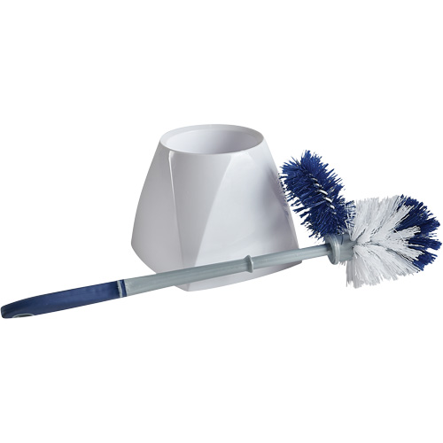 Brosse &agrave; cuvettes avec lave-rebord et valet, 15" l, Soies Synth&eacute;tique, Blanc Rideout Tool & Machine Inc.