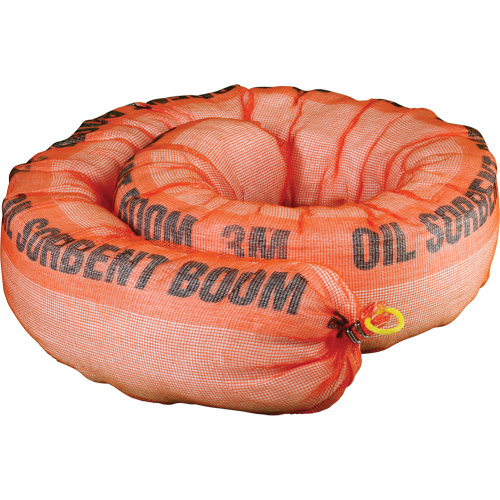 Barri&egrave;re de pollution absorbante pour produits p&eacute;troliers, Huile seulement, 1,5' lo x 10" la, Absorption 69,3 gal Rideout Tool & Machine Inc.