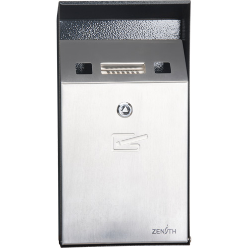 Smoking Receptacle, Wall-Mount, Stainless Steel, 1 Litre Capacity, 11-4/5" Height Rideout Tool & Machine Inc.