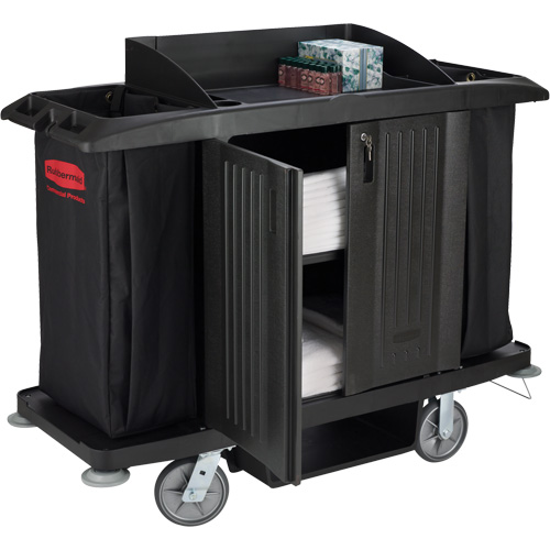 Executive Full-Size Housekeeping Cart with Doors Rideout Tool & Machine Inc.