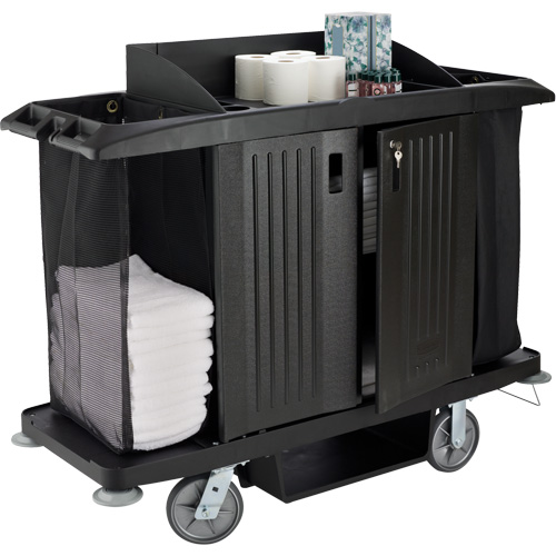 Executive Full-Size Housekeeping Cart with Doors Rideout Tool & Machine Inc.