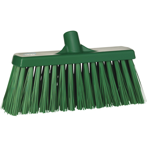 Heavy-Duty Push Broom, Stiff Bristles, 13", Polyester, Green Rideout Tool & Machine Inc.