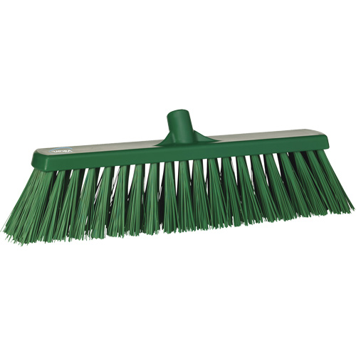 Heavy-Duty Push Broom, Stiff Bristles, 20", Polyester, Green Rideout Tool & Machine Inc.