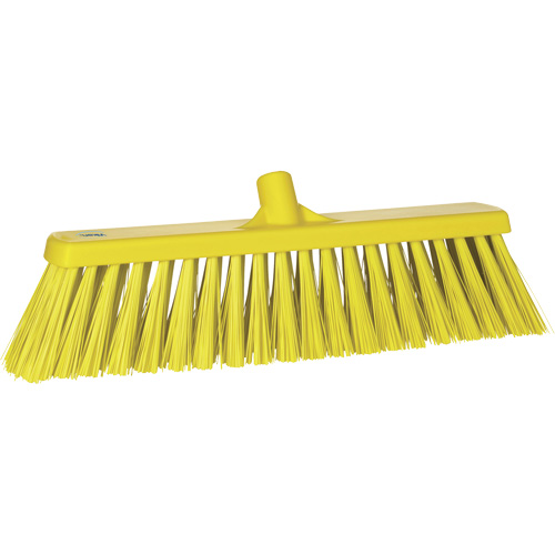 Heavy-Duty Push Broom, Stiff Bristles, 20", Polyester, Yellow Rideout Tool & Machine Inc.