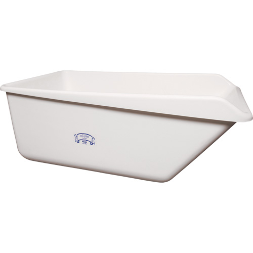 Angled Dump Tub with Drain, Plastic, White Rideout Tool & Machine Inc.