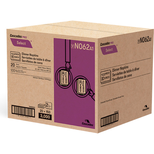 Pro Select&reg; 1/8 Fold Dinner Napkin, 2 Ply, 15" x 16" Rideout Tool & Machine Inc.