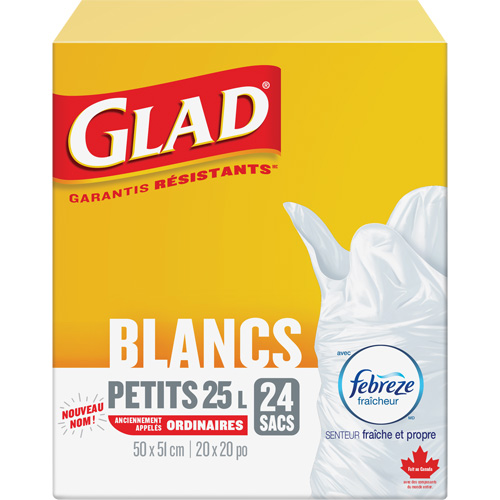 Small 25L Febreze Garbage Bags, Regular, 20" W x 20" L, White Rideout Tool & Machine Inc.