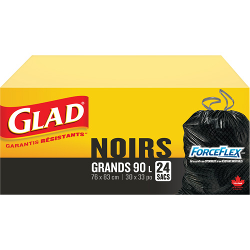 90L Garbage Bags, Regular, 30" W x 33" L, Black Rideout Tool & Machine Inc.