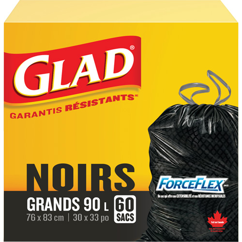 90L Garbage Bags, Regular, 30" W x 33" L, Black Rideout Tool & Machine Inc.