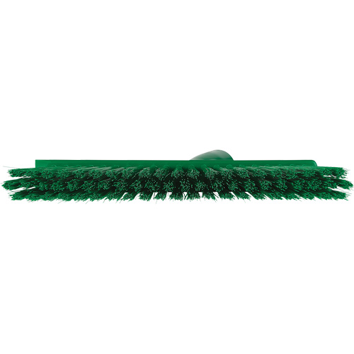 Dustpan Broom with Angled Thread, Medium Bristles, 10", Polyester, Green Rideout Tool & Machine Inc.