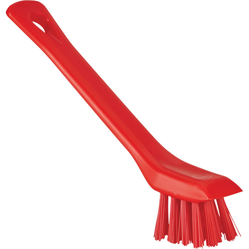 Brush with Scraping Edge, Stiff Bristles, 6" Long, Red Rideout Tool & Machine Inc.