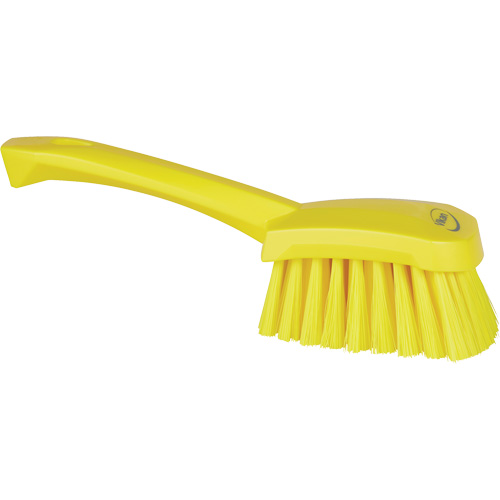 Short-Handled Washing Brush, Soft Bristles, 10-1/2" Long, Yellow Rideout Tool & Machine Inc.