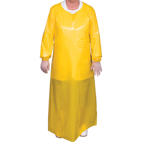 Top Dog 6 Mil. Gown, Large, Yellow, Polyurethane Rideout Tool & Machine Inc.