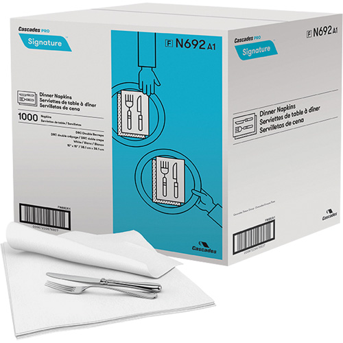 Serviettes de table Pro Signature, 1 pli, 15" x 15" Rideout Tool & Machine Inc.
