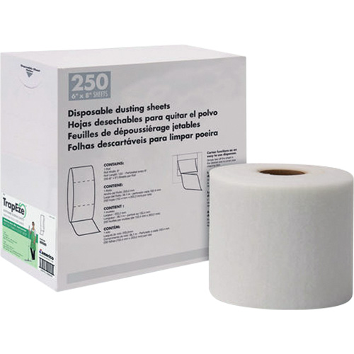TrapEze&reg; Single Roll Disposable Dusting Sheets, Polyester, White Rideout Tool & Machine Inc.