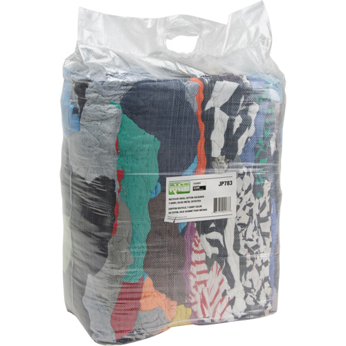 Recycled Material Wiping Rags, Cotton, Mix Colours, 25 lbs. Rideout Tool & Machine Inc.