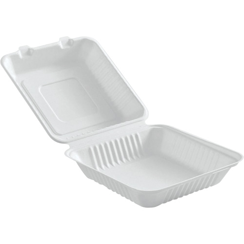 Contenants &agrave; charni&egrave;re pour nourriture compostable, Bagasse, Carr&eacute;e Rideout Tool & Machine Inc.