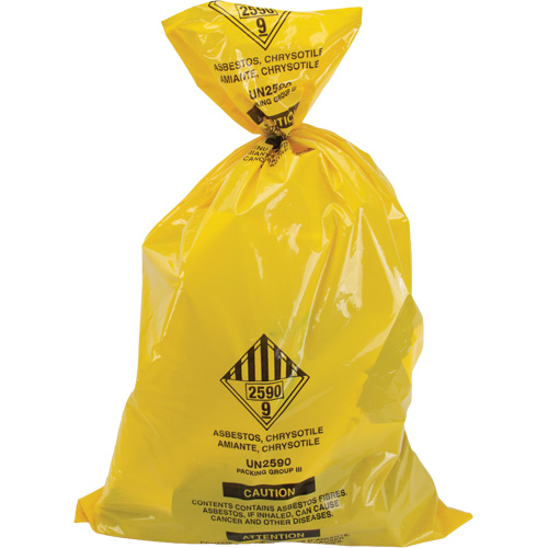 Hazardous Waste Liners, Asbestos, 40" L x 26" W, 3 mils Rideout Tool & Machine Inc.
