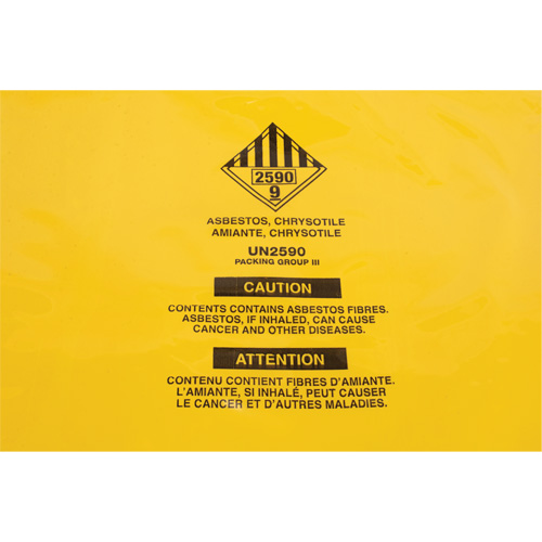 Hazardous Waste Liners, Asbestos, 40" L x 26" W, 3 mils Rideout Tool & Machine Inc.