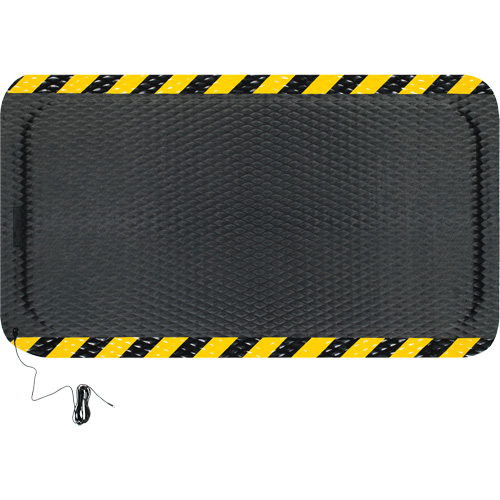 Hog Heaven Electrically Conductive Mat Kit, 3' W x 5' L, 7/8" Thickness, Black/Yellow, Nitrile Rideout Tool & Machine Inc.