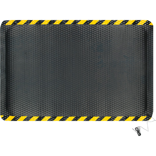 Tapis conductible Hog Heaven, 4' la x 6' lo, 5/8" &eacute;paisseur, Noir/Jaune, Nitrile Rideout Tool & Machine Inc.
