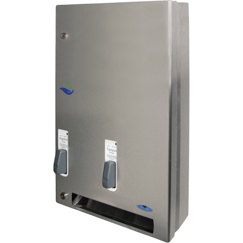 Distributeur de produits d'hygi&egrave;ne f&eacute;minine gratuits &agrave; bouton pression Rideout Tool & Machine Inc.