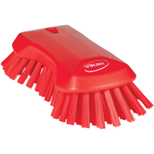 Hand Brush, Extra Stiff Bristles, 9-1/10" Long, Red Rideout Tool & Machine Inc.