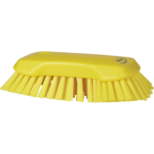 Hand Brush, Extra Stiff Bristles, 9-1/10" Long, Yellow Rideout Tool & Machine Inc.