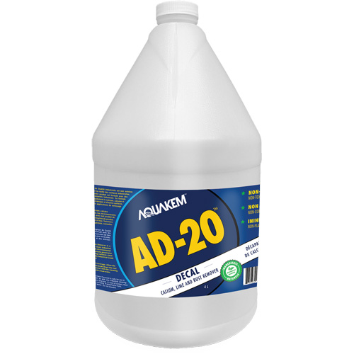 AD20 Decal Eco-Friendly Industrial Grade Calcium, Lime & Rust Stain Remover White Label, Jug Rideout Tool & Machine Inc.