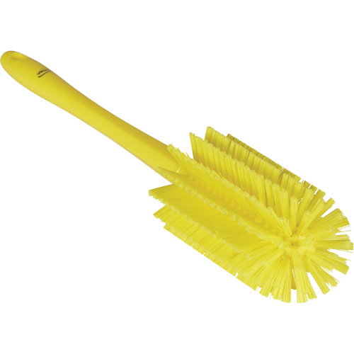 Medium Brush with Handle, Stiff Bristles, 17" Long, Yellow Rideout Tool & Machine Inc.
