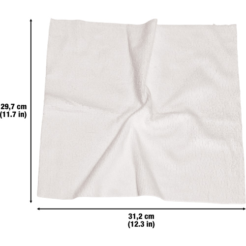 Chiffons lavables pour le nettoyage, Microfibre, Blanc Rideout Tool & Machine Inc.