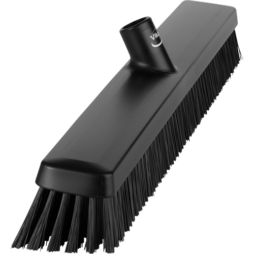 Heavy-Duty Push Broom, Fine/Stiff Bristles, 24", Black Rideout Tool & Machine Inc.