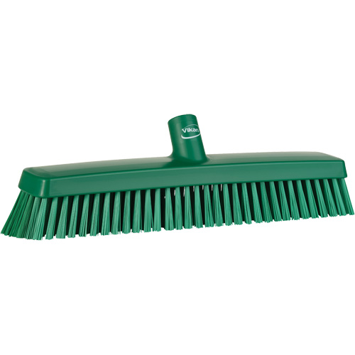 Push Broom Head, Fine/Stiff Bristles, 16-1/2", Polyester/Polypropylene, Green Rideout Tool & Machine Inc.
