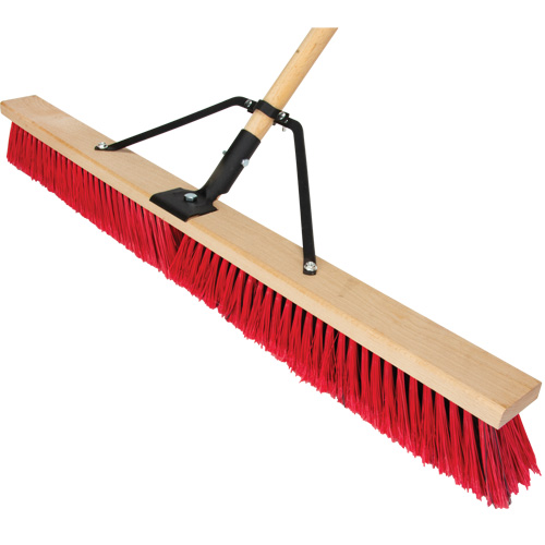Balai-brosse &agrave; manche renforc&eacute;, 36", Moyen, Soies PVC Rideout Tool & Machine Inc.