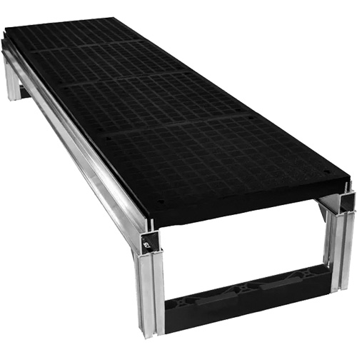 Trousse de plateforme de travail modulaire en aluminium lisse FOUNDATION, 18" la x 72" pr, Capacit&eacute; de 400 lb, Enti&egrave;rement soud&eacute; Rideout Tool & Machine Inc.