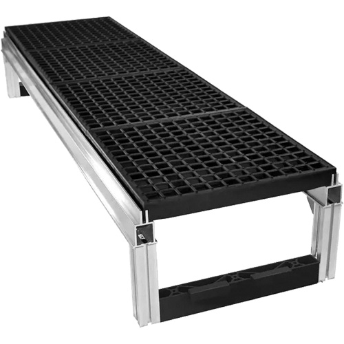 FOUNDATION Open Drainage Modular Aluminum Work Platform Kit, 18" W x 72" D, 400 lbs. Capacity, All-Welded Rideout Tool & Machine Inc.