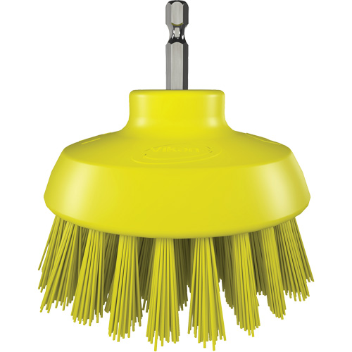 Brosse ronde HyDrive pour perceuse, Soies Tr&egrave;s ferme, Longueur de 3-1/10", Jaune Rideout Tool & Machine Inc.