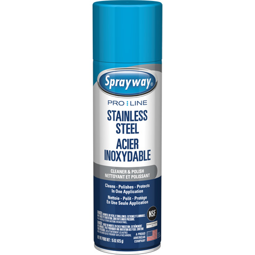 Pro Line Stainless Steel Cleaner & Polish, 15 oz., Aerosol Can Rideout Tool & Machine Inc.