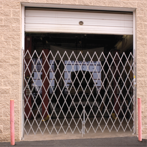 Galvanized Folding Security Gates, Fixed Single Folding, 5' L x 6' H Expanded Rideout Tool & Machine Inc.
