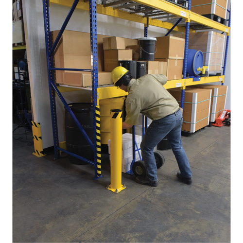 Bollard, Steel, 42" H x 5-1/2" W, Yellow Rideout Tool & Machine Inc.